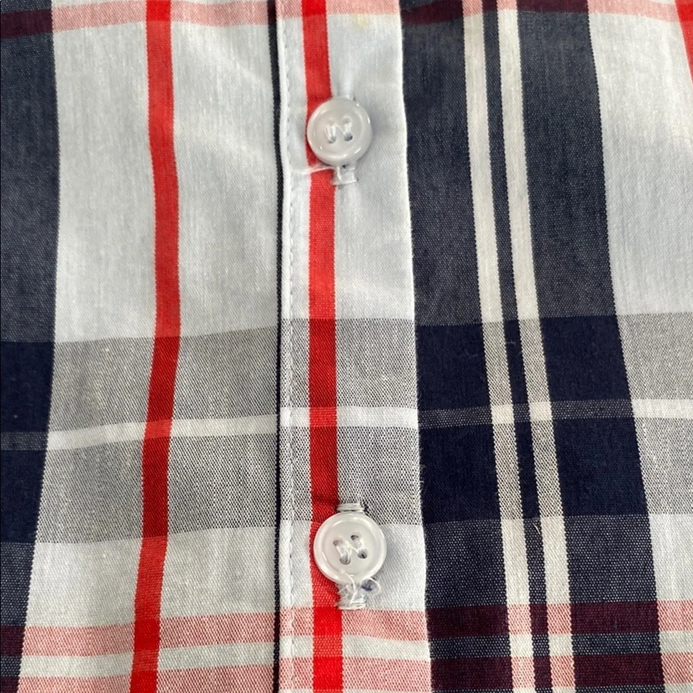 7th avenue Red and White Fitted 3/4 Sleeve Button Down Blouse - Picture 15 of 15